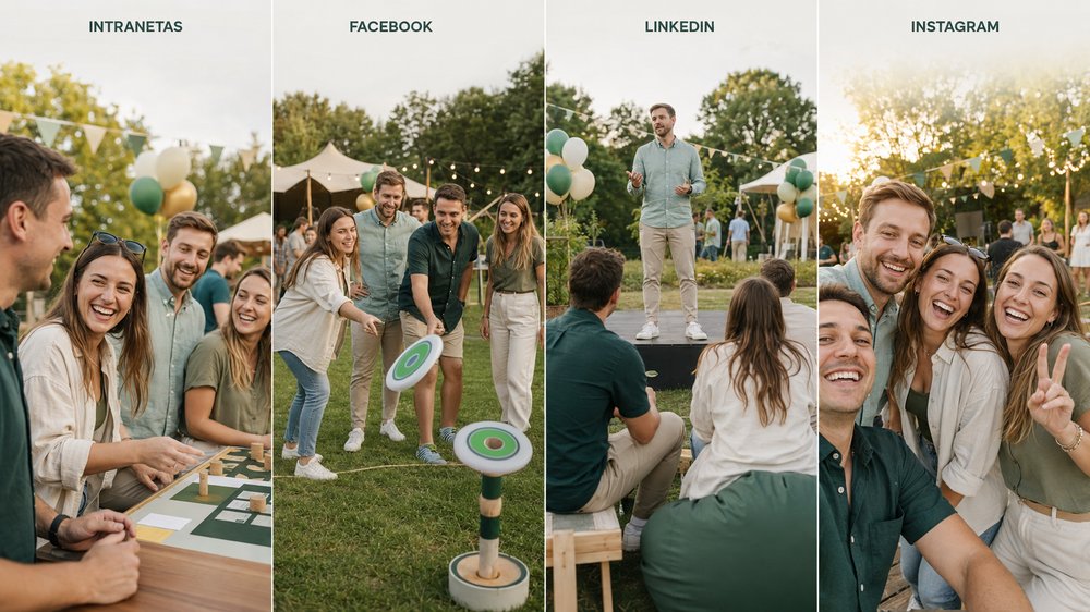 Darbdavio įvaizdžio komunikacijos kanalai: Intranetas, Facebook, LinkedIn, Instagram